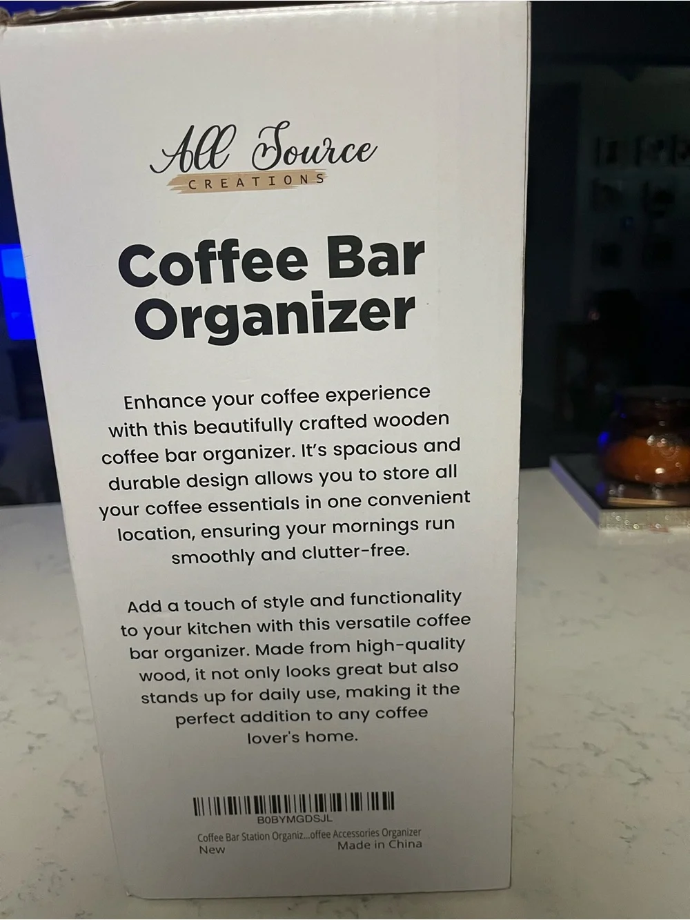 All Creations coffee Bar Organizer- Brand New in Box